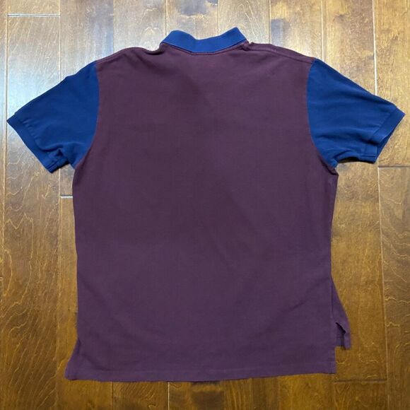 Polo Ralph Lauren Vintage 90s Rugby #4 Crest Maroon Navy Shirt Men's Size XXL - Picture 6 of 9